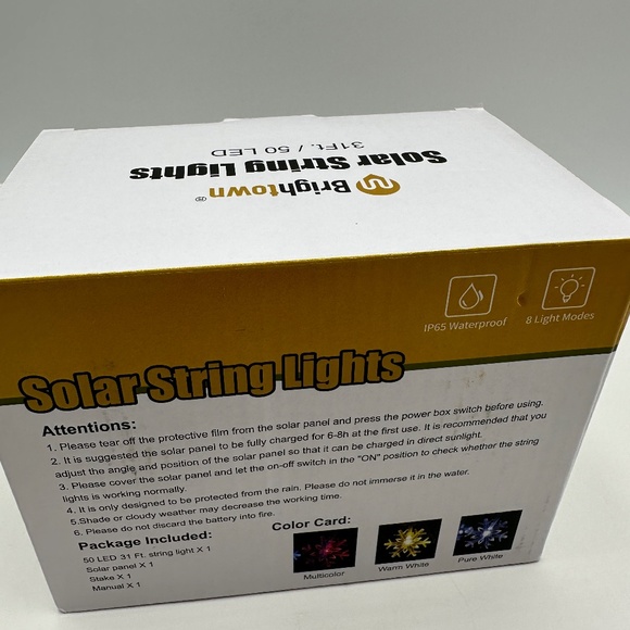 Warm White 31ft 50Led Snowflake String Lights Indoor Outdoor 8 Light Mod… - Picture 7 of 8